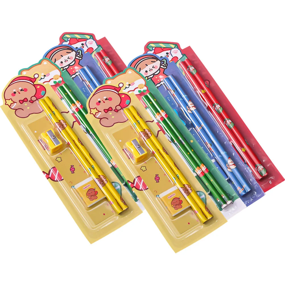 

8 комплектов детских рождественских элементов, студенческие Письменные Карандаши, портативные карандаши (случайный стиль)