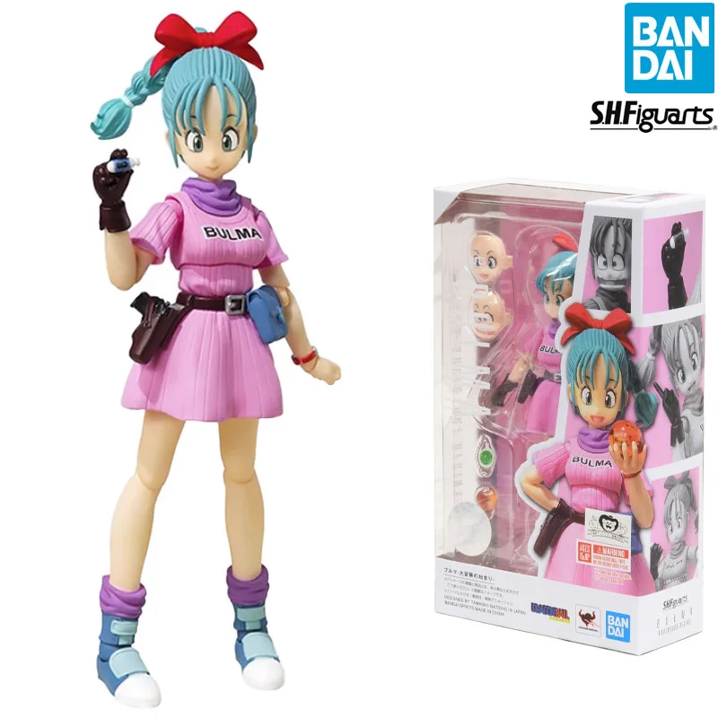 

In Stock Original BANDAI SPIRITS S.H.Figuarts SHF Bulma DRAGON BALL Daibouken No Hajimari Anime Figure Model Action Toys Gifts