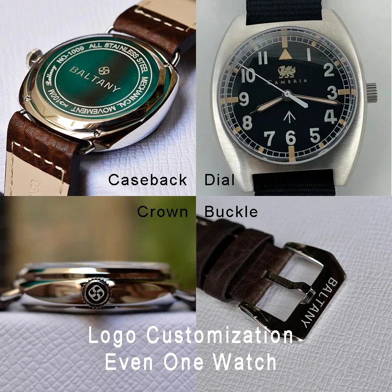 

Baltany Custom Watch Customize Dial CaseBack Buckle Crown Weeding Anniversary Birthday Etc Service For Men Women Watch