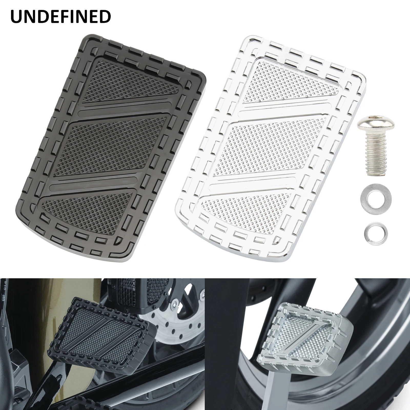 

Riot Brake Pedal Pad Cover For Harley Softail FL 1986-2017 FLD 2012-2016 Touring And Trike 1980-2023 CNC Aluminum Black Chrome