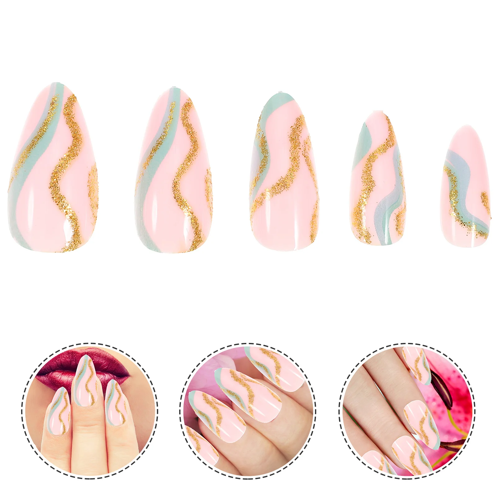 

24Pcs False Nails Nails Full Cover Nail Nail Full Cover False Nails Nail