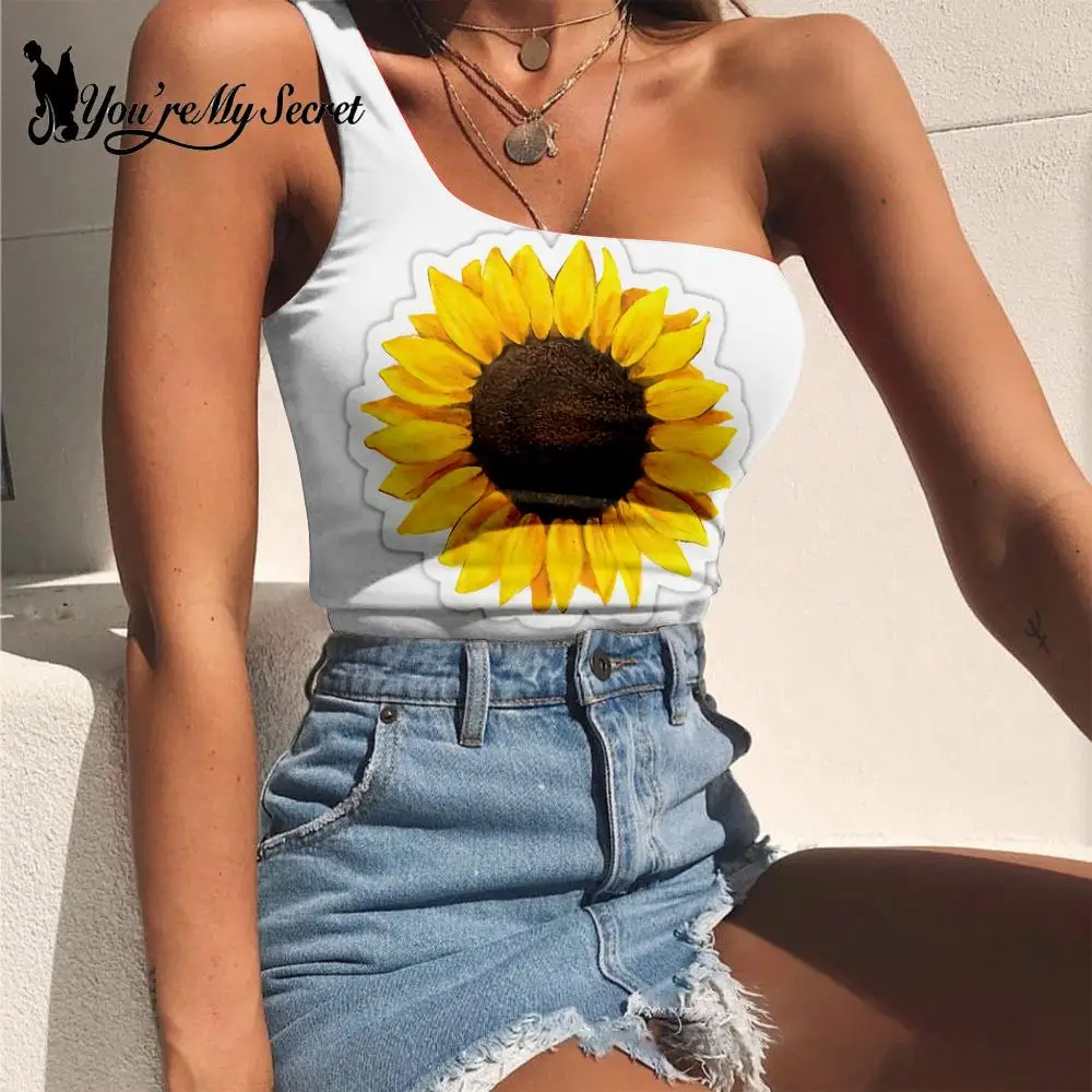 

[You're My Secret] Ladies Camisole Vest Tank Tops Floral Printed Punk Y2K Camisole Cleavage Cover Sexy Backless Basic Camisole