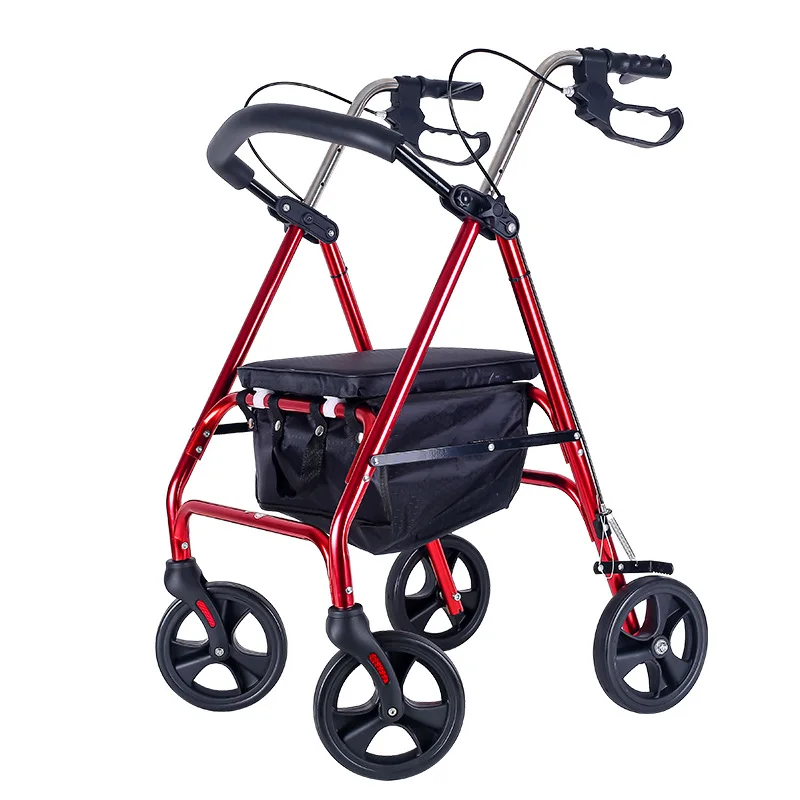 

Folding Assist Walking Trolley with 4 Wheels For The Elderly Rehabilitation Auxiliary Mobility Aid Can Be Pushed And Seated