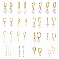 canner bohemian pearl tassel earrings earrings for women 925 sterling silver piercing stud earrings pendientes wedding jewelry