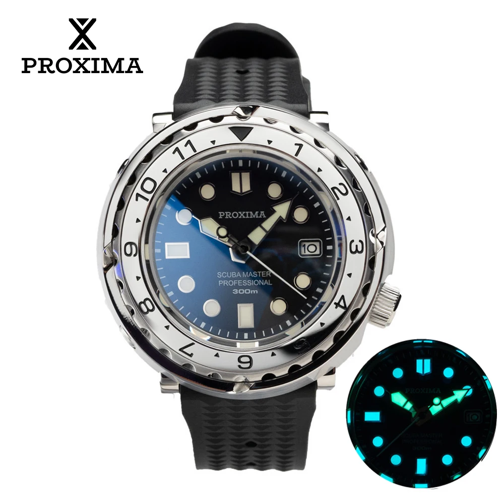 

Proxima Px1682 Pt5000 Sw200 Tuna Diver Watches Automatic Wristwatch Marinemaster Black Dial V3 Sapphire Swiss Movement Watch
