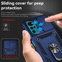 armor shockproof magnetic ring stand holder phone case for motorola g22 g50 g31 g60s slide camera lens protection bumpers cover