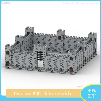 Modular Street View Model MOC Medieval Modular City Wall System Building Block Model DIY Children's Assembled Toys Holiday Gift