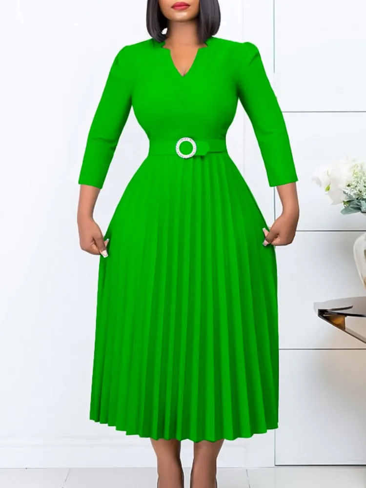 Африканские платья для женщин Новинка осени 2023 модное элегантное Плиссированное