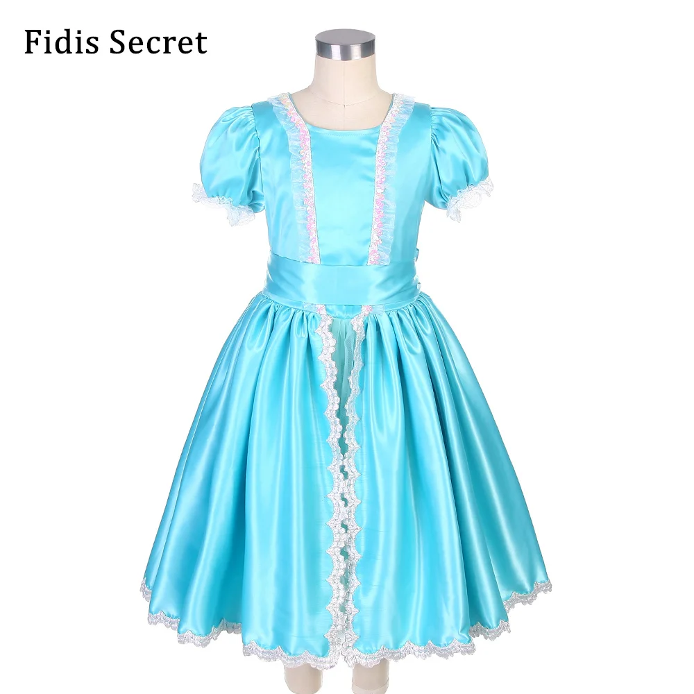 

Female Blue Satin Romantic Long Dance Dress,Ballerina Stage Performance Ballet Tutu Costume,Girls Party/Birthday/Cosplay Clothes