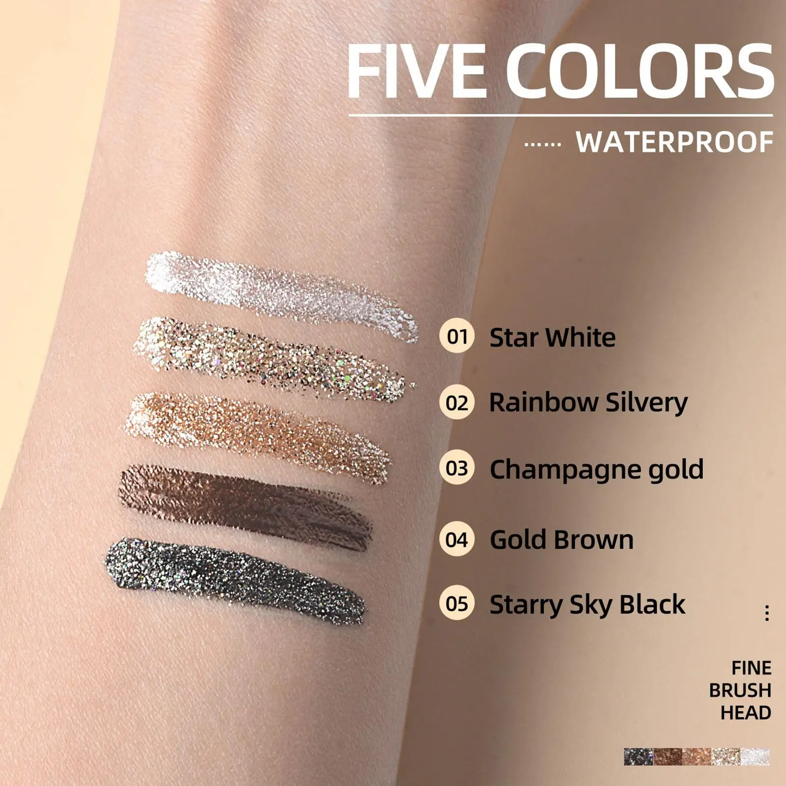 

1pcs Diamond Shiny Eye Liners Cosmetics Waterproof Shadow Rose Glitter Beauty Eyeliner Makeup Eye Silver Gold Sequins Color P4J0
