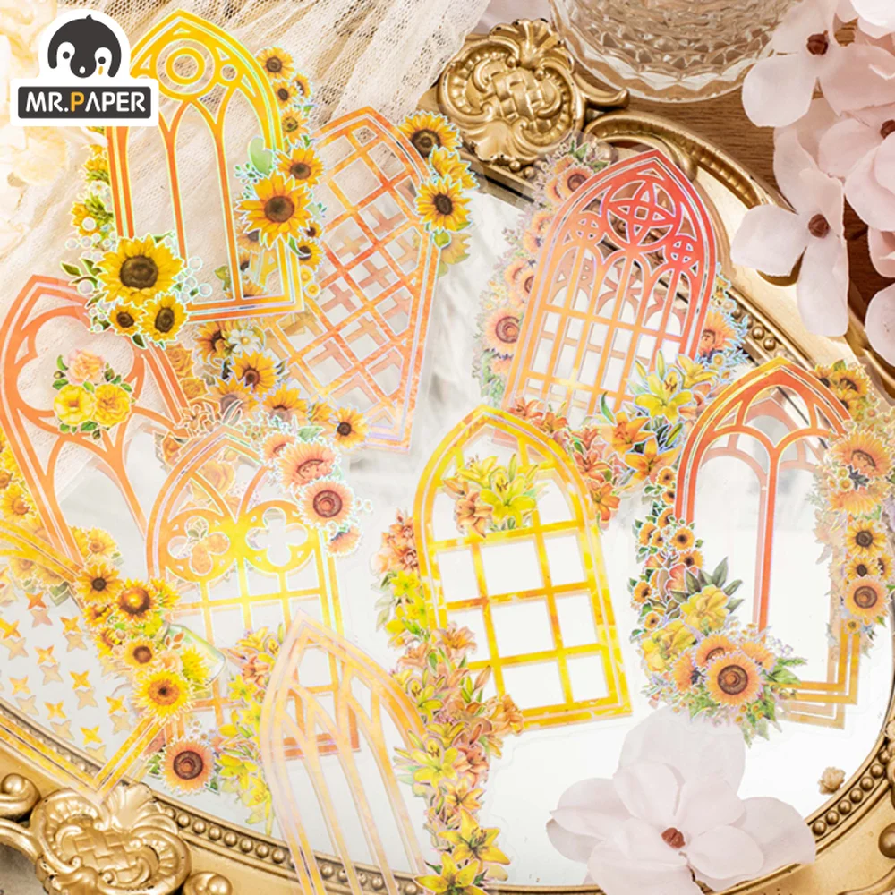 

Mr. Paper Aesthetic Flowers Stickers Aesthetic Ins Style Creative Window PET Waterproof Stickers Decorative Stationery Supplies