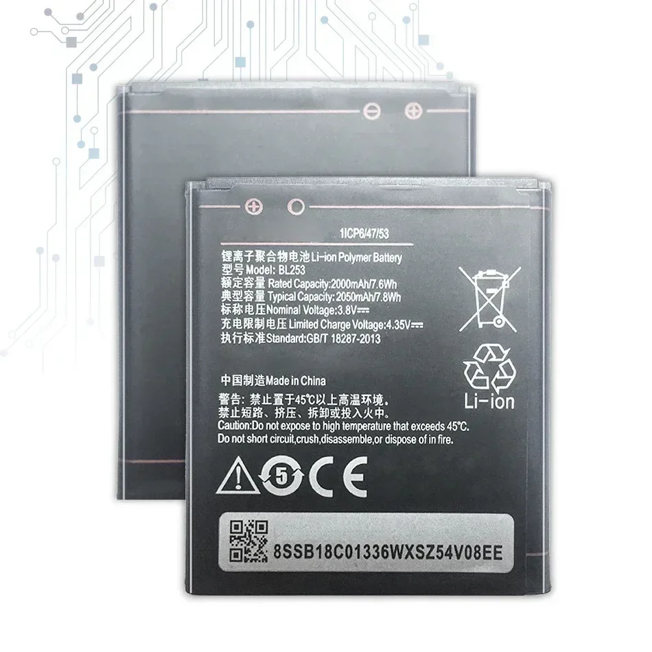 2050 мАч BL253 аккумулятор для мобильного телефона Lenovo A2010 A1000 A1000m A2580