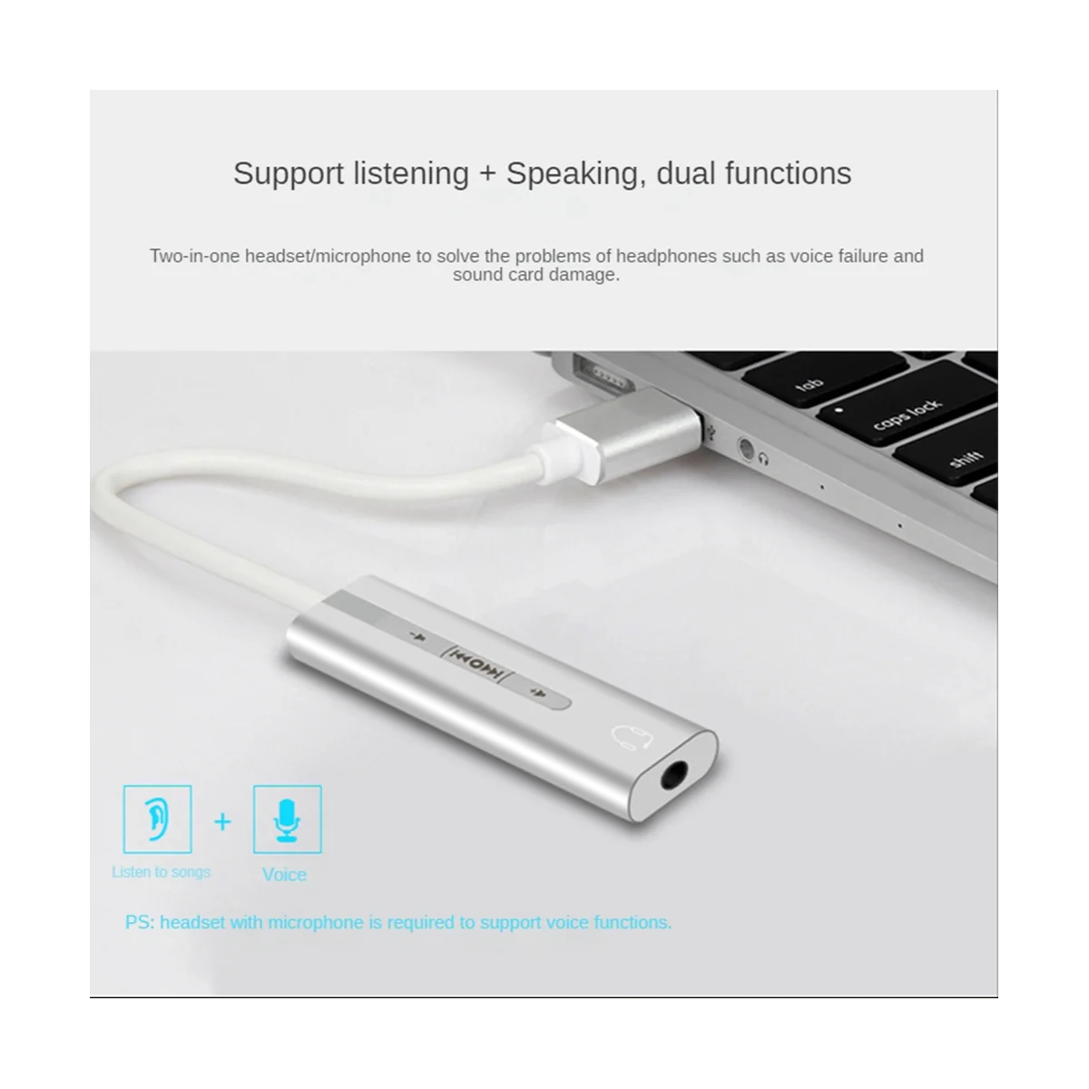 

USB External Sound Card USB3.0 To 3.5Mm Jack Audio Microphone Headphone Adapter for Macbook PC Laptop Sound Card Black