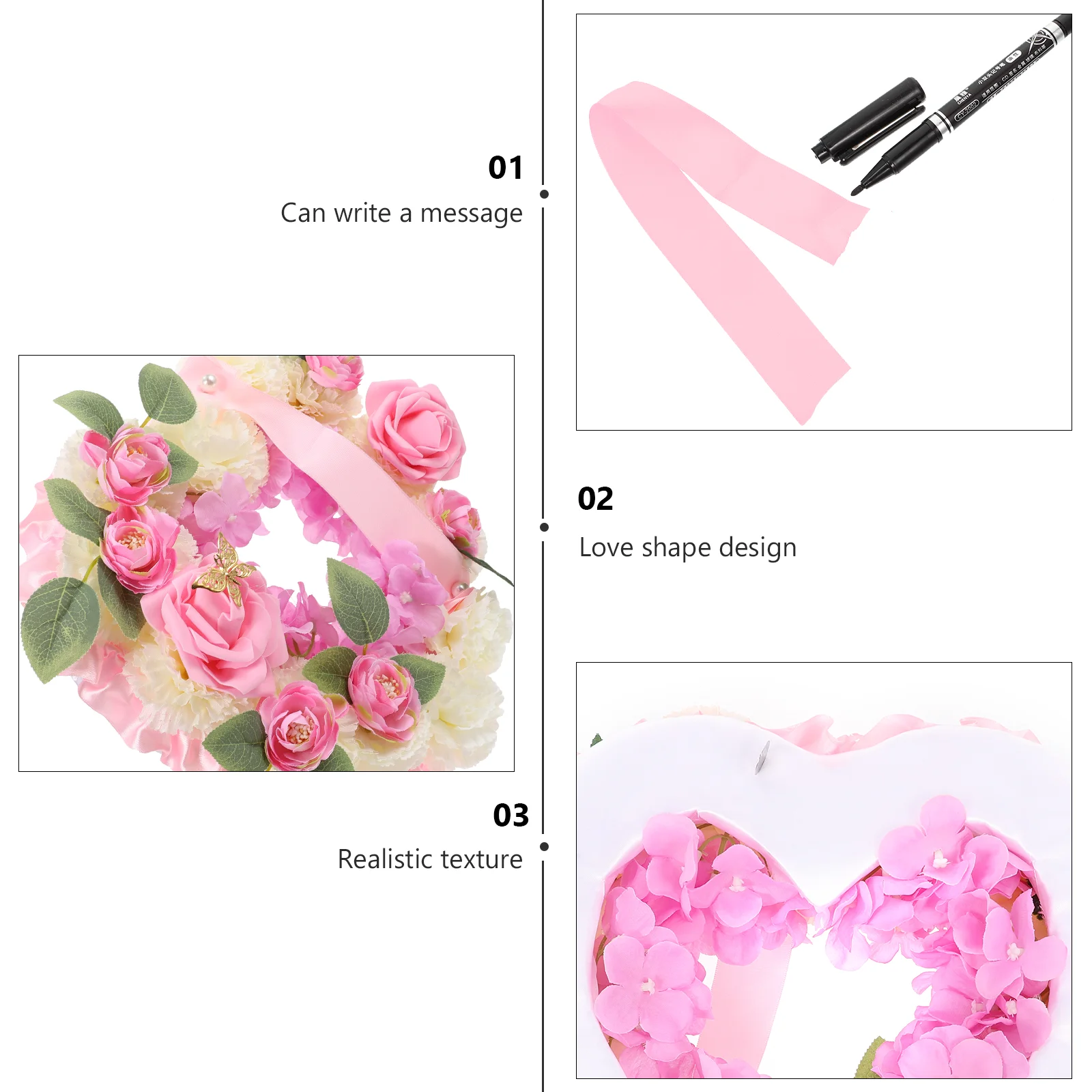 Памятный венок в форме сердца цветочные украшения венки для входной двери