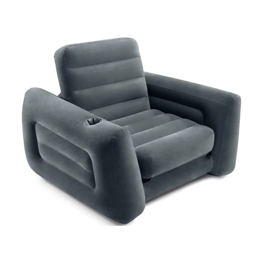 

Pull-Out Chair Charcoal Gray The two in one valve has an ultra wide opening for quick inflation and deflation