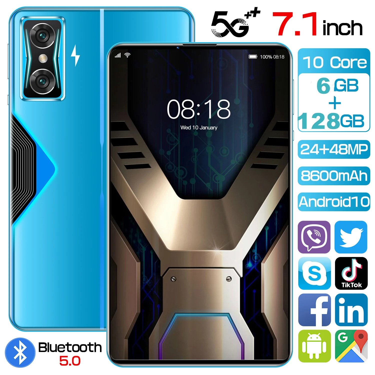 

Планшет Google Play K50, Android 10, 6 ГБ, 128 ГБ, 8600 мАч