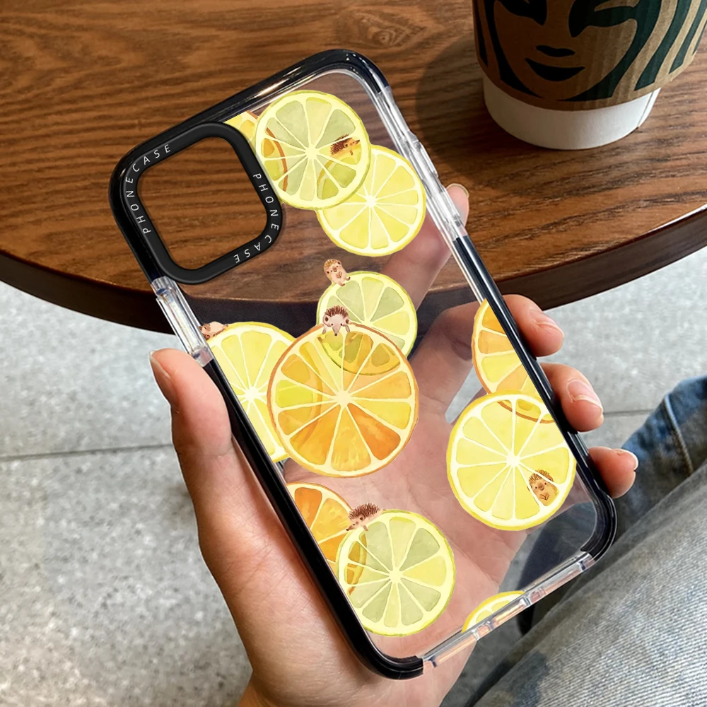 

Fruits Lemon Phone Case for iPhone 14ProMax 14Plus 13Pro 12Pro 11 Pro Max Transparent Protection Cover for iPhone 14 13 12 11