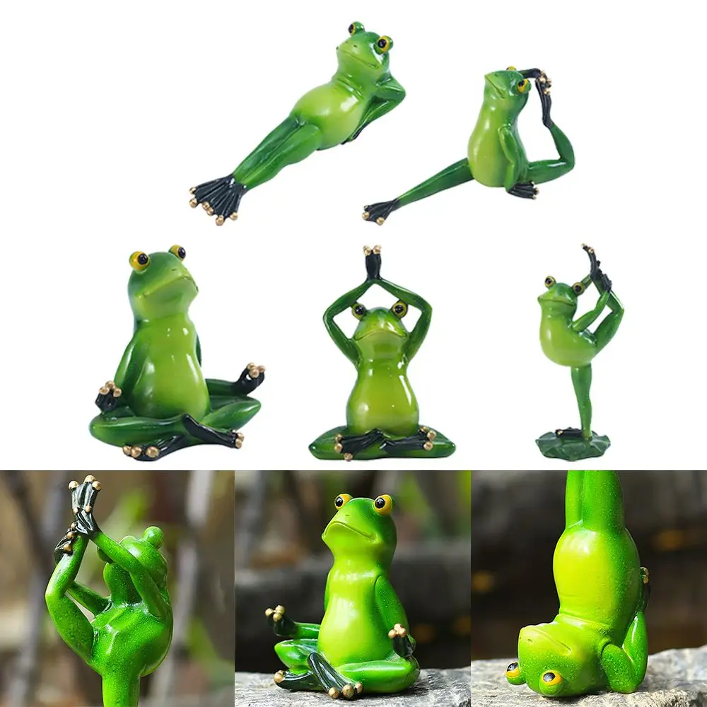 

Simulation Model Flowerpot Fish Tank Accessories Landscape Decoration Yoga Frog Figurine Frog Sculpture Statue Resin