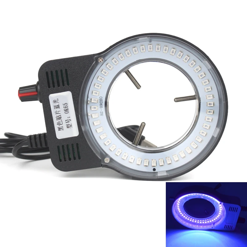 

Blue LED Output Adjustable Ring Light Iluminator Lamp For Industry Stereo Microscope Camera Magnifier light source