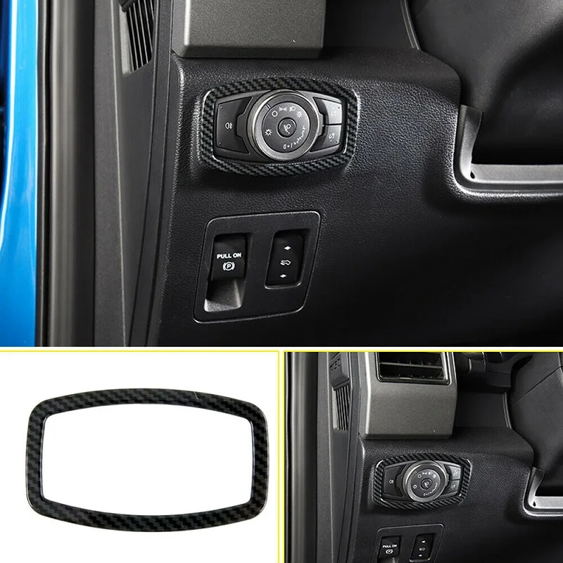 

Car Headlight Switch Trim Frame Panel Cover for Ford Raptor F-150 2015-2020 ABS Headlight Lamp Switch Button Cover Trim