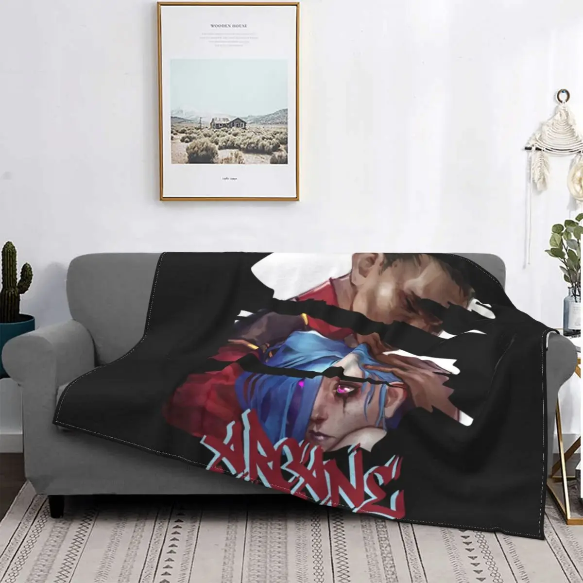 

Arcane Silco And Jinx Classic Coral Fleece Blanket Velvet Global Game Warm Blankets Cotton Quilt Home Bedroom Bedding Throws