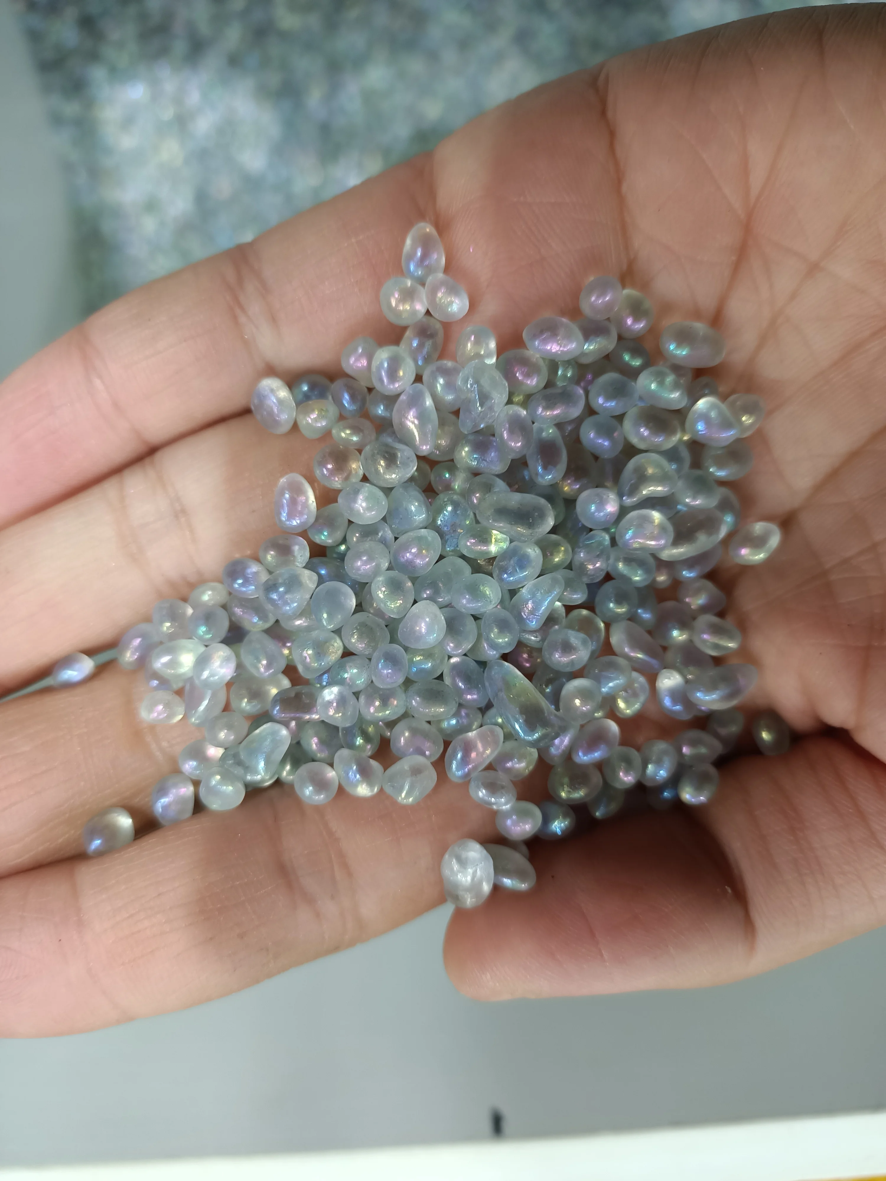 

electroplated white quartz crystal gravel reiki healing crystals gemstones small size fish tank decoration wholesale price