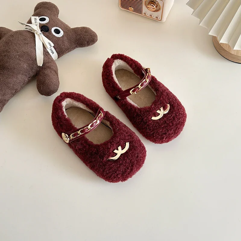 Супер уютные пушистые туфли Мэри Джейн для детей новая брендовая дизайнерская