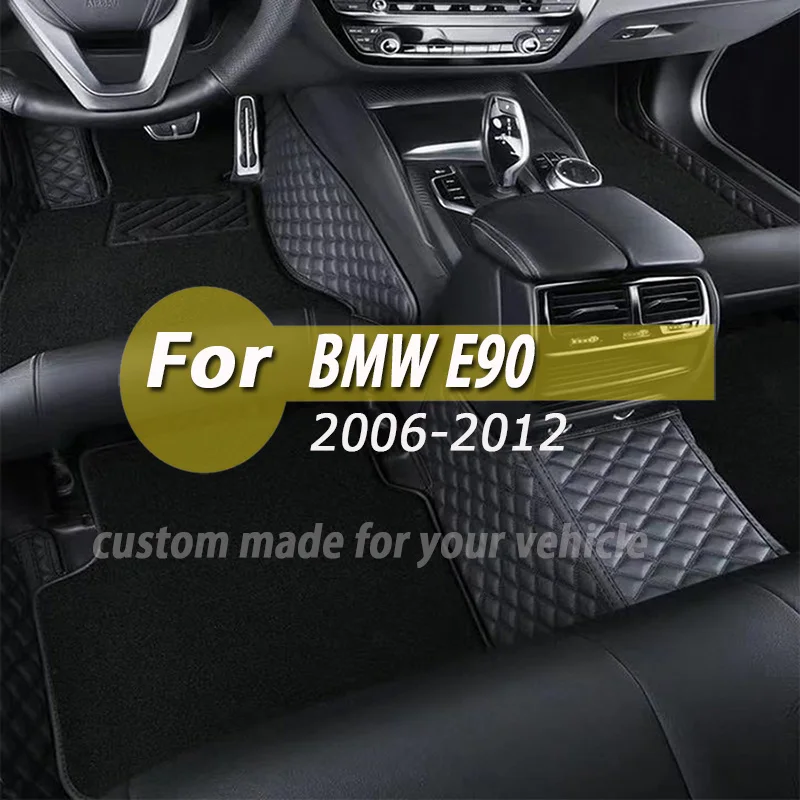 

Custom Made Leather Car Floor Mats For BMW 3 Series E90 2006 2007 2008 2009 2010 2011 2012 Carpet Rugs Foot Pads Accessories