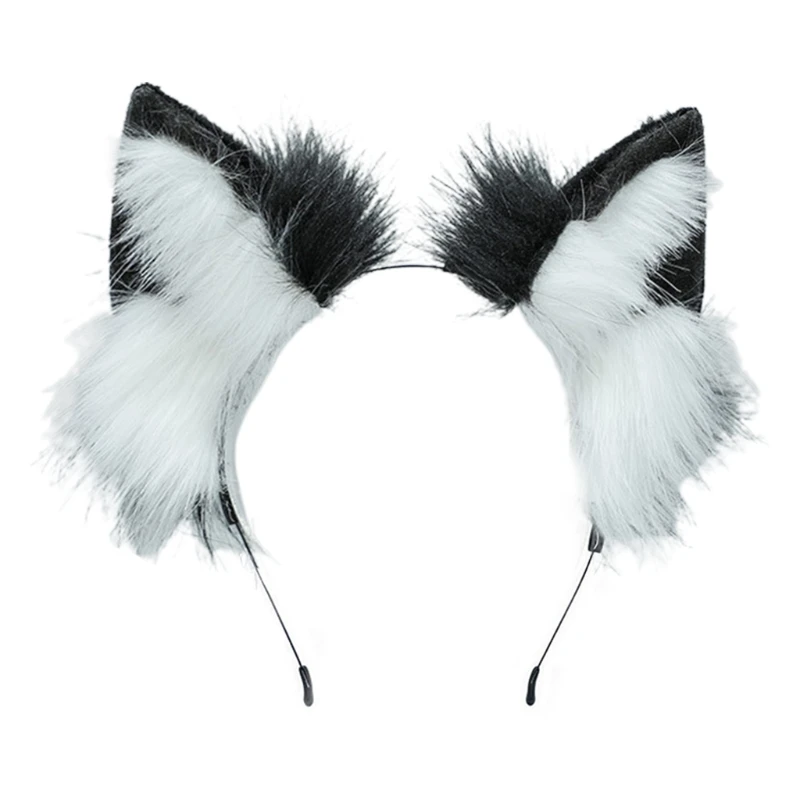

Furry Animal Ears Hair Hoop Plush Ears Headbands Handmade Halloween Headdress Christmas Cosplay Accessories Drop Shipping