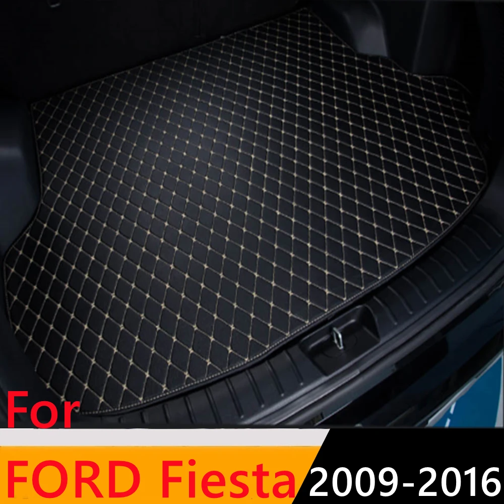 

Sinjayer Car AUTO Trunk Mat ALL Weather Tail Boot Luggage Pad Carpet Flat Side Cargo Liner Cover Fit For FORD Fiesta 2009-2016