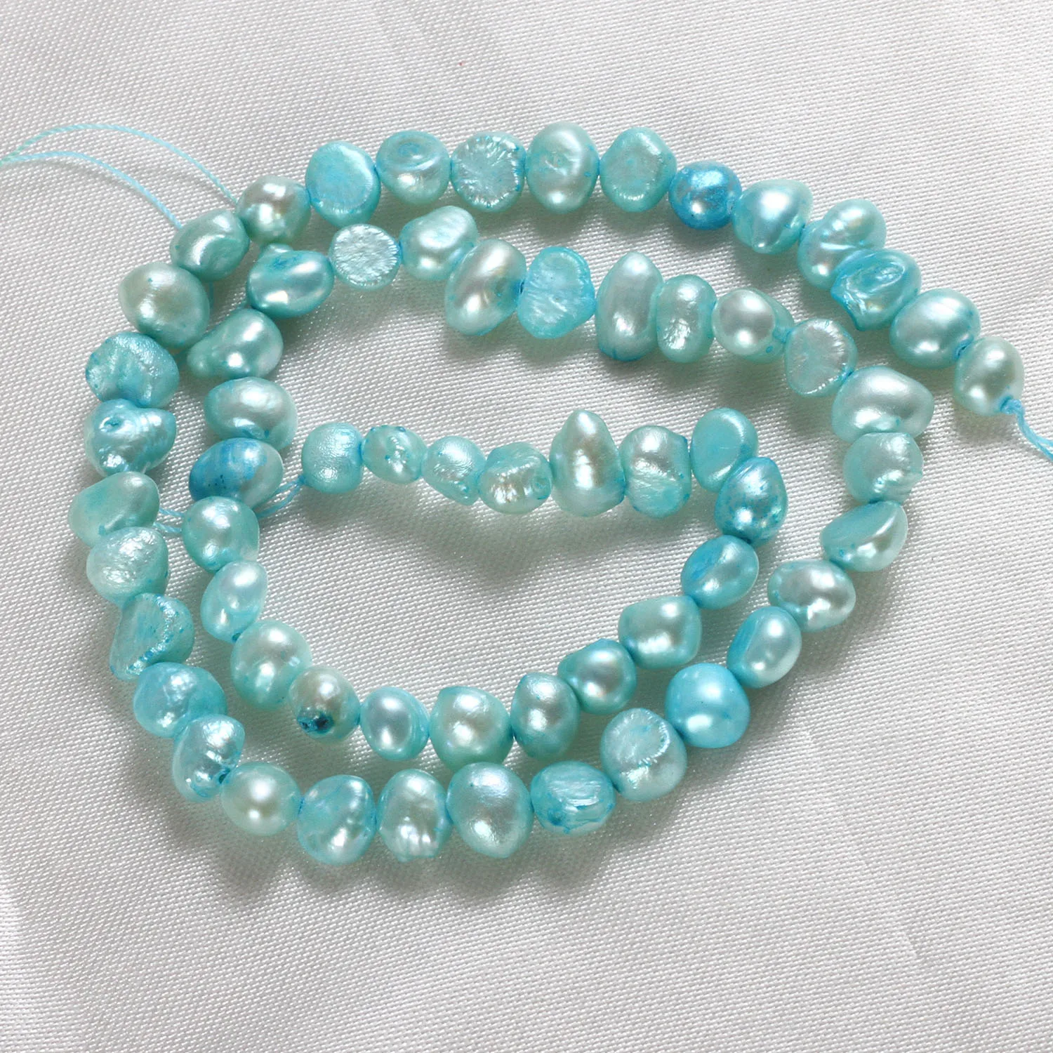 Promote Sales Cultured Potato Freshwater Pearl Beads Green 7-8mm Punch Loose for Make Jewelry DIY Accessories | Украшения и