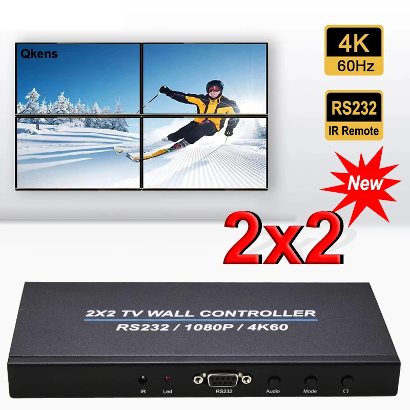 Настенный видеоконтроллер 4K 60 Гц 2x2 HDMI 1x2 1x3 1x4 2x1 3x1 4x1 видеопроцессор настенный