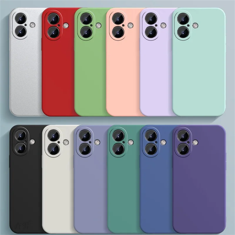 Original Soft Silicone Phone Case For iPhone 16 Pro Max 15 14 13 12 11 Mini X XR XS 7 8 Plus SE Back Cover Cases