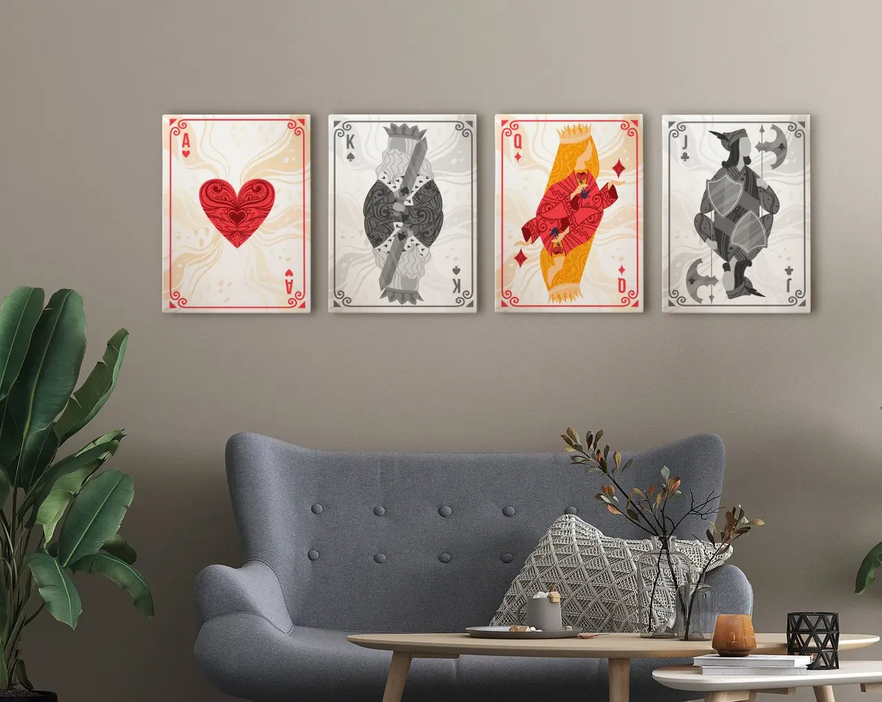 

BK домашние игральные карты дизайн 4'lü холст стол 50x70cm-5