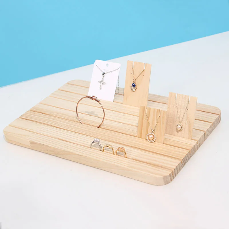 Jewellery Making Supplies Earring Organizer Ring Display Stand Jewelry Wood Earring Hoder Jewellery Packaging Ring Case