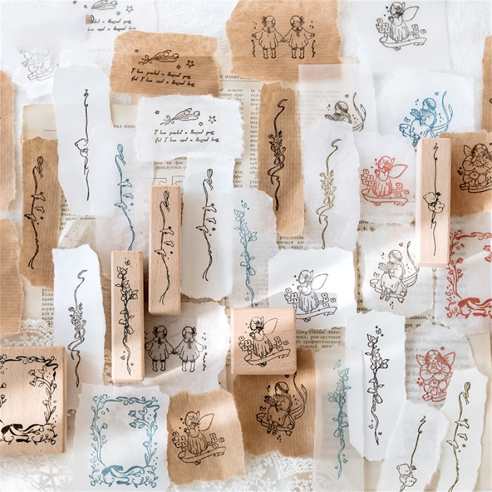 

Vintage Flower Homing Pigeon Decoration Stamp Wooden Rubber Stamps for Scrapbooking Stationery DIY Craft Standard Stamp