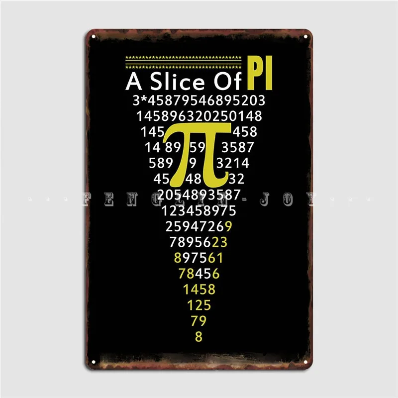 

A Slice Of Pi Pizza Poster Metal Plaque Plates Club Bar Cave Printing Tin Sign Poster