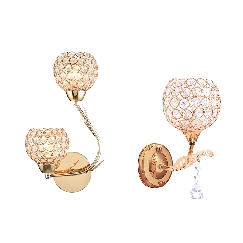 

Modern Led Crystal Wall Lamp Sconce Light Bulb Bedroom Bedside Hallway Lighting