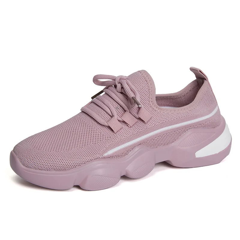 

New Fashion Sneakers Women Stretch Fabric Breathable Tenis De Mujer Casual Lace-up Women's Vulcanize Shoes Platform Sneakers