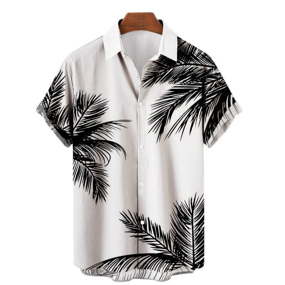 Cool And Fashionable Men's Harajuku Retro Shirt Street Tropical Loose Hawaiian Men's Versatile Trend High Quality Personalized B