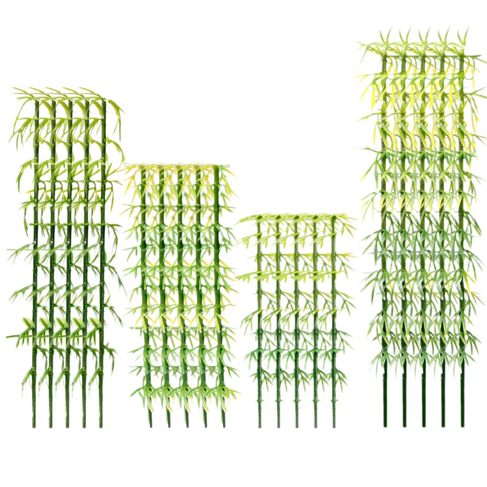 

80pcs Model Miniature Bamboo Trees Green Plastic Bamboo Trees for Home Decoration