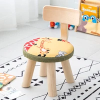 childrens low stool backrest home small wooden stool all solid wood small stool creative round stool modern minimalist
