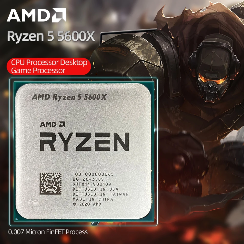 

AMD Ryzen 5 5600X R5 5600X CPU Processor Desktop Gamer Processor 3.7 GHz 6-Core 12-Thread 7NM Socket AM4 Have Fan