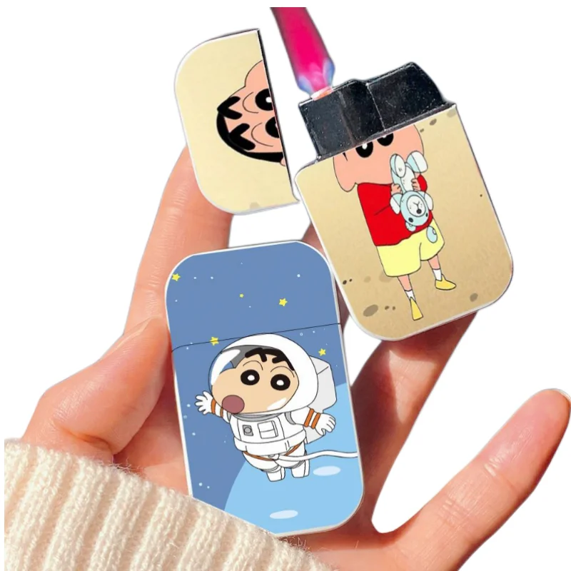 

Симпатичный мультяшный crayon Shin-chan прямая зажигалка с красным пламенем ветрозащитная высокая стоимость креативный индивидуальный подарок для парня