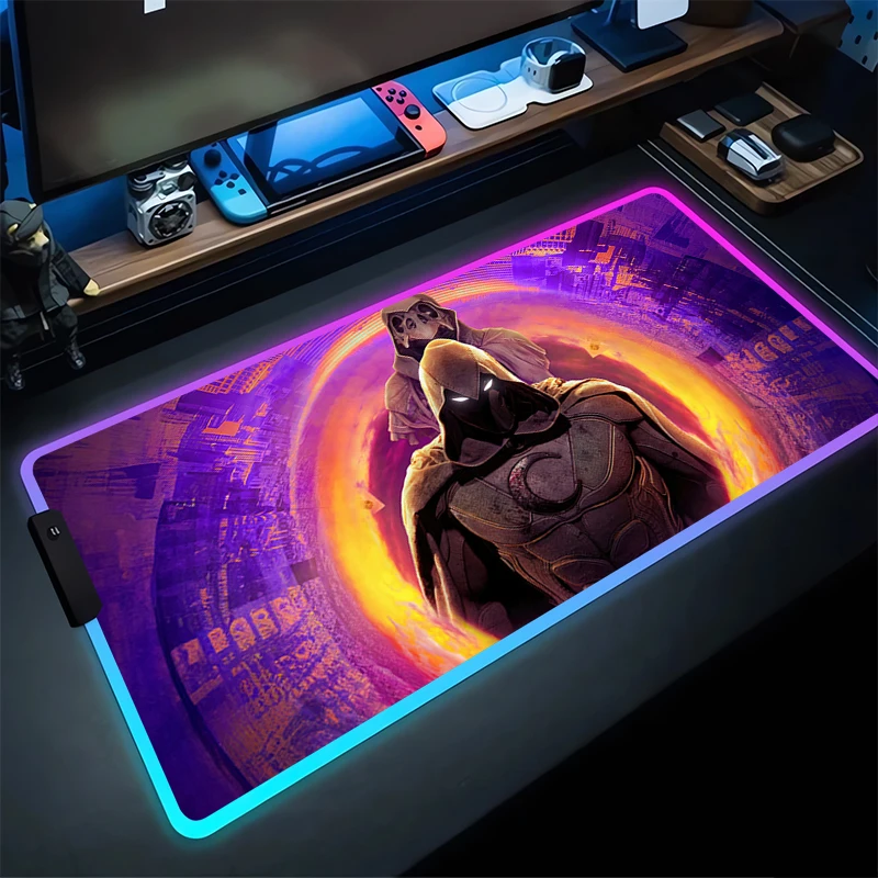 Большой игровой коврик для мыши RGB M-Moonlight ноутбука с подсветкой клавиатуры