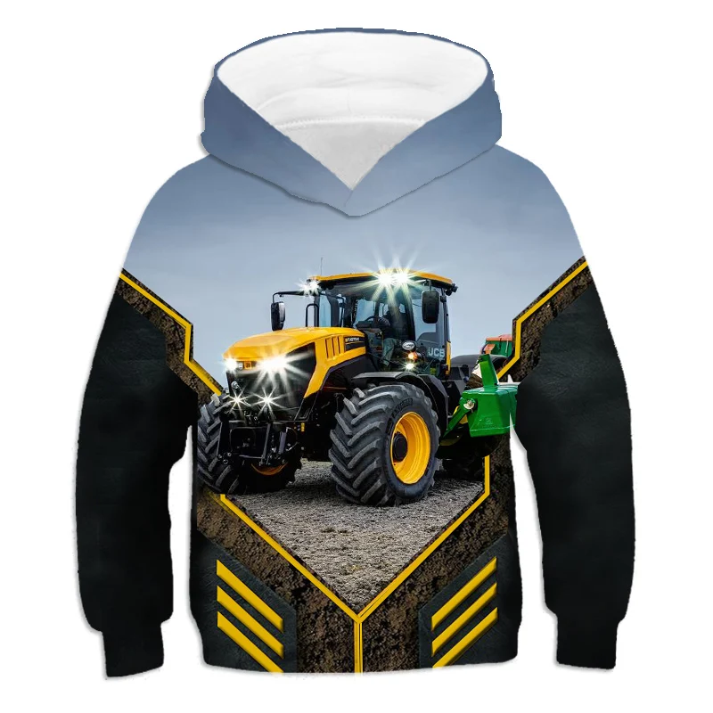 

2022 Tractor Pattern 3D Hoodies Car Print Harajuku Streetwear Funny Hooded Sweatshirts boys/Girls Fashion Casual Cool Pullover