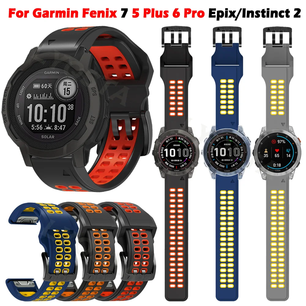 

22MM QuickFit Strap For Garmin EPI/ Fenix 7 5 Plus 6 Pro 935 945 S60 Instinct 2 Silicone Quick Release Bracelet Watchband Band
