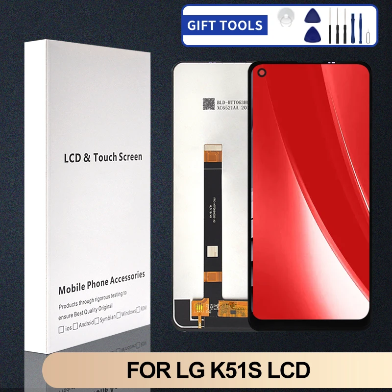 1 шт., дисплей 6,55 дюйма для LG K51S, ЖК-дисплей с сенсорной панелью, замена цифрового преобразователя LMK510EMW, фотография с инструментами