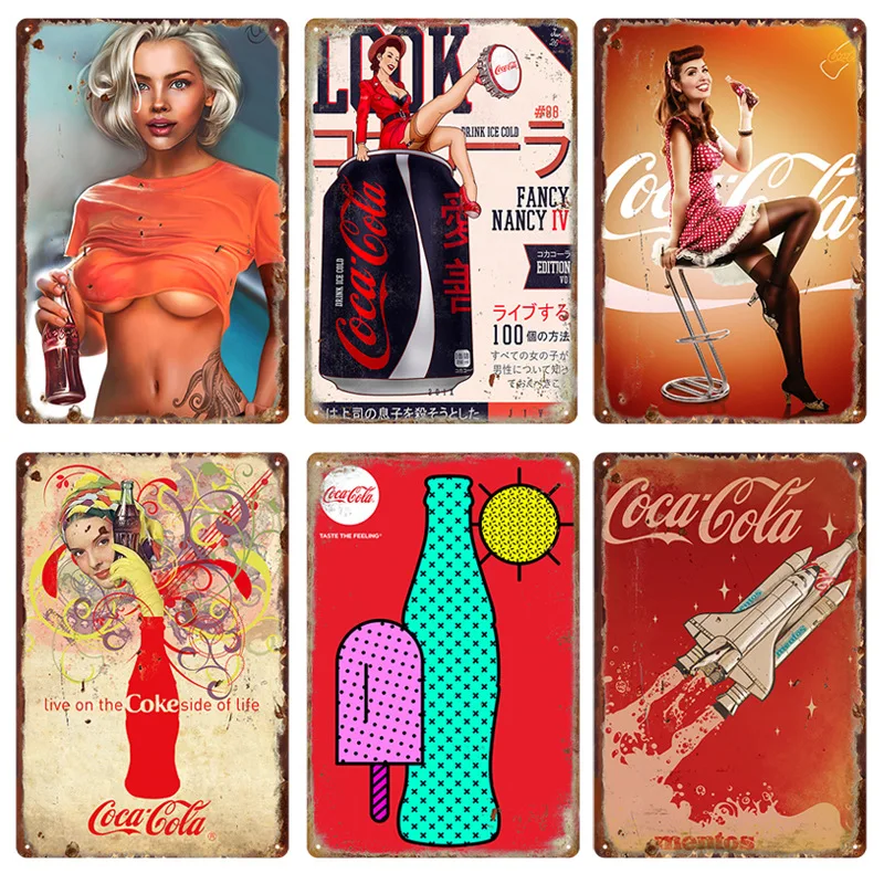 

New Retro Advertising Poster Iron Sheet Painting Bar Background Wall Home Frameless Decorative Painting