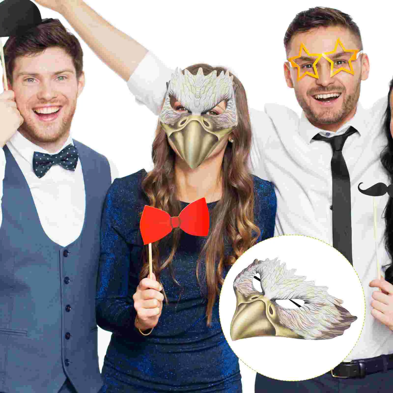 

Cover Bird Headgear Vintage PU White Roleplay Cover Trick Prop for and Men